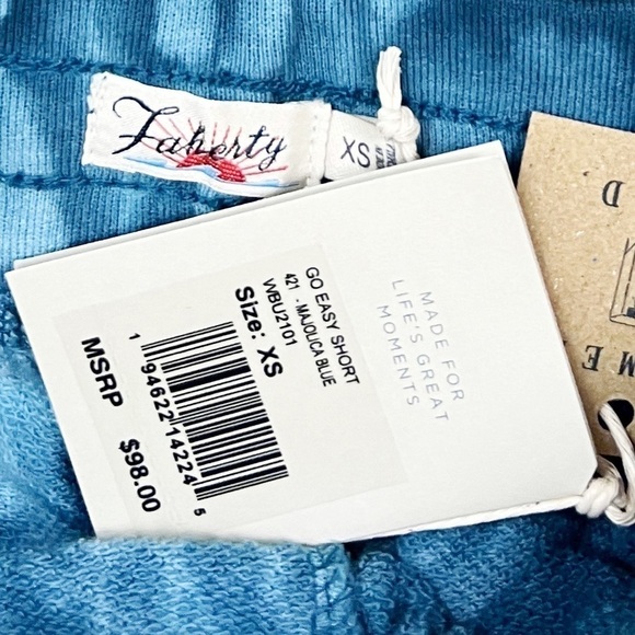 NWT Faherty Go Easy Tie Dye Drawstring Cotton Terry Shorts - Picture 9 of 9